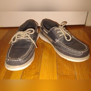 Croft & Barrow Boat Shoes Men's Sz 9 Med Lace Up Round Toe Casual Blue Gray